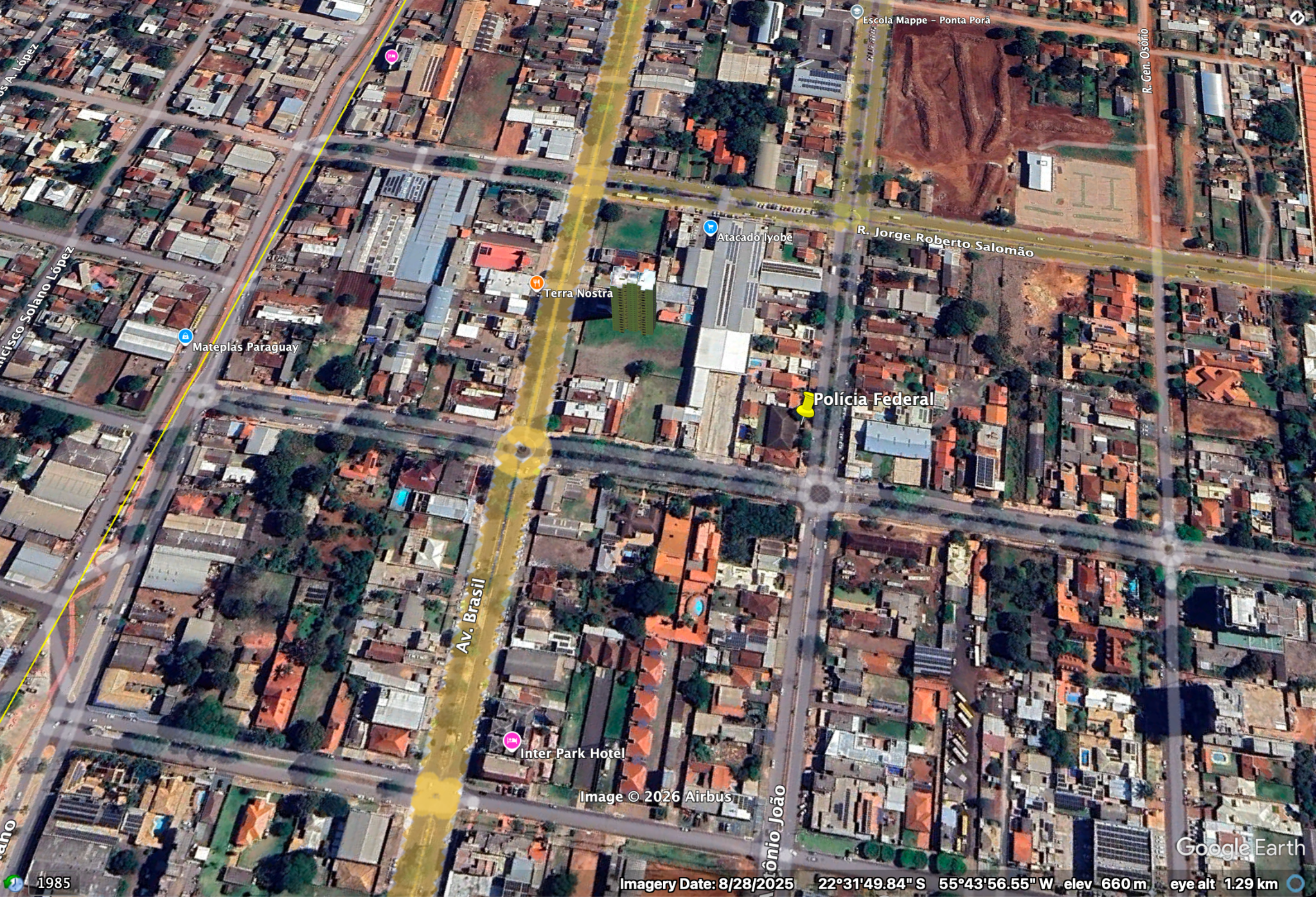 Site Bravo — close-up, Polícia Federal on Avenida Internacional