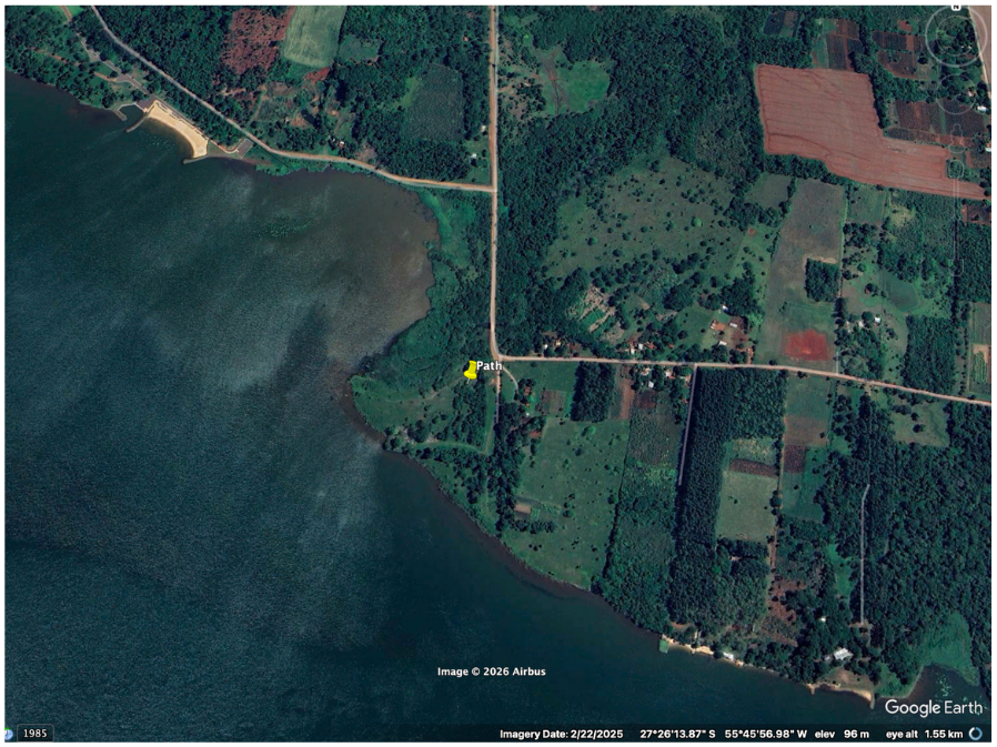 Site Charlie — Google Earth informal riverbank access point